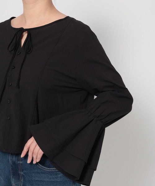 LOWRYS FARM（ローリーズファーム）の「キャンディスリーブブラウス 　642414（シャツ/ブラウス・レディース・ブラック/ライトベージュ/ブラック系その他・FREE）」の13枚目の写真