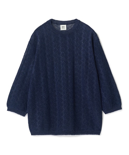 MEN'S BIGI(メンズビギ)の「変形アーガイルシアーニット7分袖Tシャツ(ニット/セーター・メンズ・ネイビー/イエロー/グリーン/ブラック・04/03/02)」の4枚目の写真