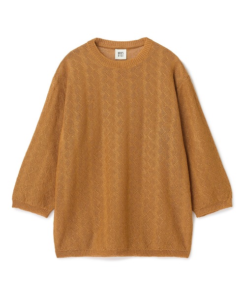 MEN'S BIGI(メンズビギ)の「変形アーガイルシアーニット7分袖Tシャツ(ニット/セーター・メンズ・ネイビー/イエロー/グリーン/ブラック・04/03/02)」の1枚目の写真