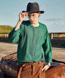 MEN'S BIGI（メンズビギ）の「変形アーガイルシアーニット7分袖TEE（ニット/セーター）」