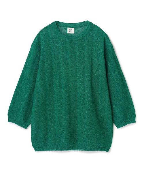 MEN'S BIGI(メンズビギ)の「変形アーガイルシアーニット7分袖Tシャツ(ニット/セーター・メンズ・ネイビー/イエロー/グリーン/ブラック・04/03/02)」の3枚目の写真