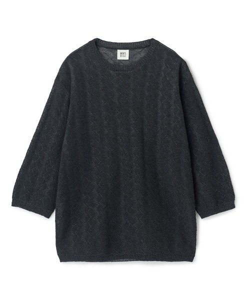 MEN'S BIGI(メンズビギ)の「変形アーガイルシアーニット7分袖Tシャツ(ニット/セーター・メンズ・ネイビー/イエロー/グリーン/ブラック・04/03/02)」の2枚目の写真