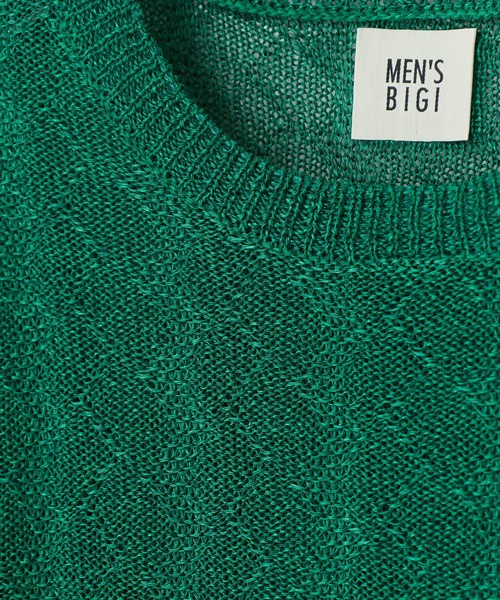 MEN'S BIGI(メンズビギ)の「変形アーガイルシアーニット7分袖Tシャツ(ニット/セーター・メンズ・ネイビー/イエロー/グリーン/ブラック・04/03/02)」の10枚目の写真