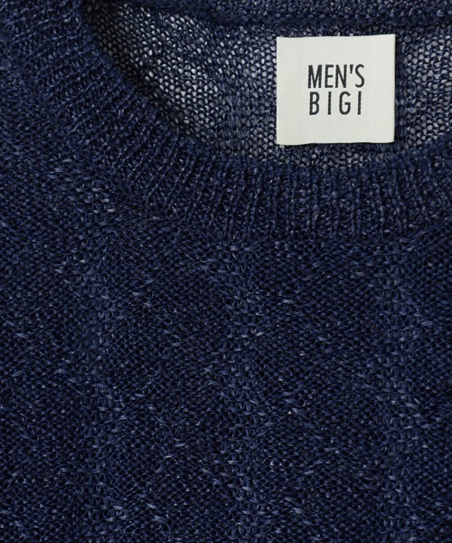 MEN'S BIGI(メンズビギ)の「変形アーガイルシアーニット7分袖Tシャツ(ニット/セーター・メンズ・ネイビー/イエロー/グリーン/ブラック・04/03/02)」の11枚目の写真