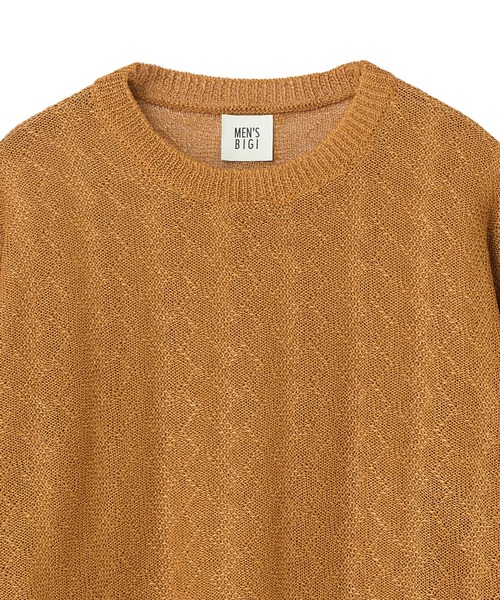 MEN'S BIGI(メンズビギ)の「変形アーガイルシアーニット7分袖Tシャツ(ニット/セーター・メンズ・ネイビー/イエロー/グリーン/ブラック・04/03/02)」の5枚目の写真