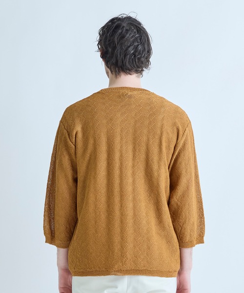 MEN'S BIGI（メンズビギ）の「変形アーガイルシアーニット7分袖Tシャツ（ニット/セーター・メンズ・ネイビー/イエロー/グリーン/ブラック・04/03/02）」の19枚目の写真
