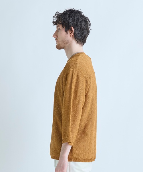 MEN'S BIGI（メンズビギ）の「変形アーガイルシアーニット7分袖Tシャツ（ニット/セーター・メンズ・ネイビー/イエロー/グリーン/ブラック・04/03/02）」の20枚目の写真