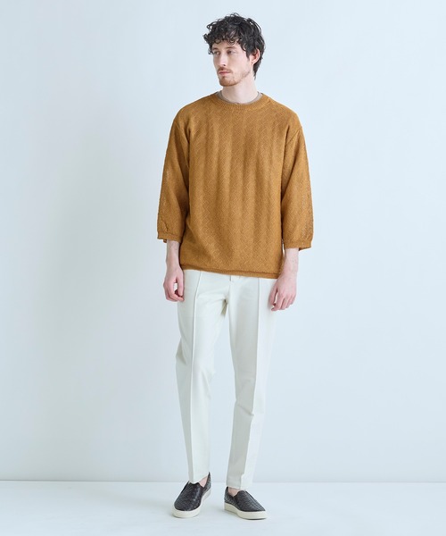 MEN'S BIGI（メンズビギ）の「変形アーガイルシアーニット7分袖Tシャツ（ニット/セーター・メンズ・ネイビー/イエロー/グリーン/ブラック・04/03/02）」の22枚目の写真