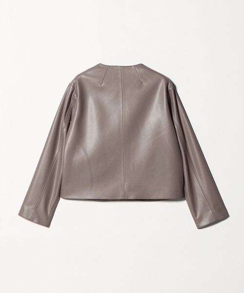 A DAY IN THE LIFE UNITED ARROWS(アデイインザライフユナイテッドアローズ)の「レザーライク ブルゾン <A DAY IN THE LIFE>(ライダースジャケット・レディース・グレー系/ブラック・FREE)」の10枚目の写真
