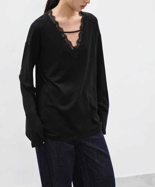 EIGHTHMONTH(エイスマンス)の「Vネックレーストップス EM26s023【EIGHTHMONTH】(Tシャツ/カットソー・レディース・グレー/ブラック・S/M)」の19枚目の写真