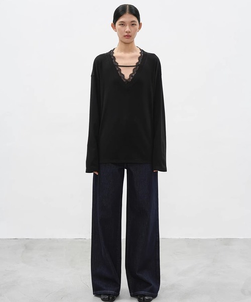 EIGHTHMONTH(エイスマンス)の「Vネックレーストップス EM26s023【EIGHTHMONTH】(Tシャツ/カットソー・レディース・グレー/ブラック・S/M)」の21枚目の写真