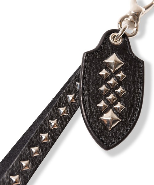 CALEE（キャリー）の「CALEE/キャリー STUDS LEATHER LONG KEY RING スタッズデザイン レザーキーリング 2026年春夏（キーケース/キーアクセサリー・メンズ・ブラック・FREE）」の4枚目の写真