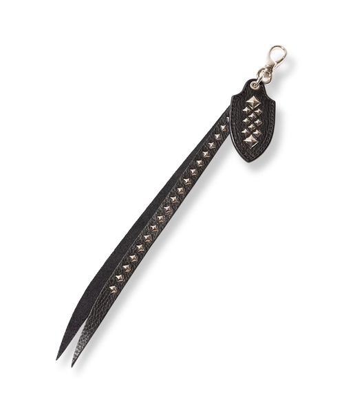 CALEE（キャリー）の「CALEE/キャリー STUDS LEATHER LONG KEY RING スタッズデザイン レザーキーリング 2026年春夏（キーケース/キーアクセサリー・メンズ・ブラック・FREE）」の2枚目の写真