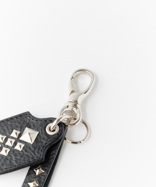 CALEE（キャリー）の「CALEE/キャリー STUDS LEATHER LONG KEY RING スタッズデザイン レザーキーリング 2026年春夏（キーケース/キーアクセサリー・メンズ・ブラック・FREE）」の9枚目の写真