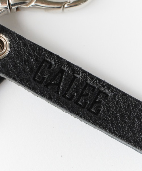 CALEE（キャリー）の「CALEE/キャリー STUDS LEATHER LONG KEY RING スタッズデザイン レザーキーリング 2026年春夏（キーケース/キーアクセサリー・メンズ・ブラック・FREE）」の5枚目の写真