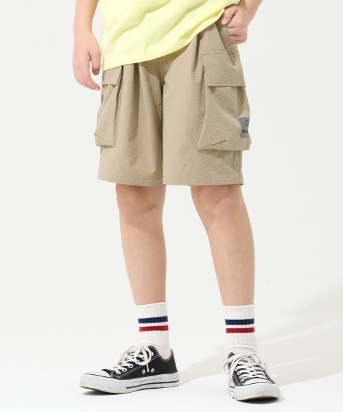 KRIFF MAYER Kid's Collection(クリフメイヤーキッズコレクション)の「【速乾・軽量】シアサッカーカーゴショーツ(その他パンツ・キッズ・ベージュ/ブラック/オリーブ/グレー・120/130/140/150/160/170)」の3枚目の写真
