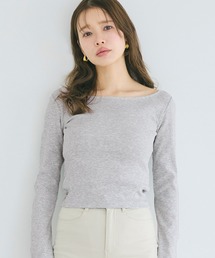 ボートネックリブTシャツ