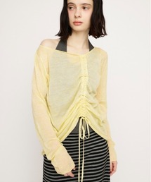 SLY（スライ）の「SHEER KNIT TOPS シアーニットトップス 春服（ニット/セーター）」