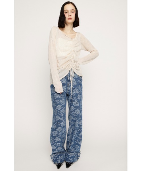 SLY（スライ）の「SHEER KNIT TOPS シアーニットトップス 春服（ニット/セーター・レディース・ブラウン/ブラック/アイボリー/ライトイエロー・FREE）」の14枚目の写真