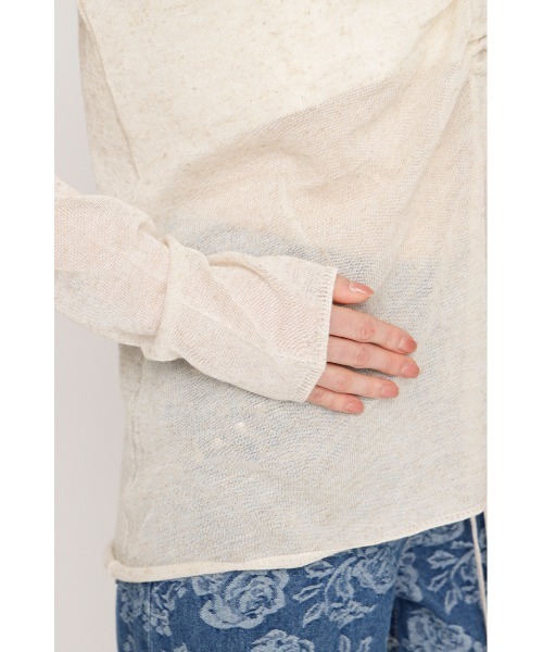 SLY（スライ）の「SHEER KNIT TOPS シアーニットトップス 春服（ニット/セーター・レディース・ブラウン/ブラック/アイボリー/ライトイエロー・FREE）」の20枚目の写真