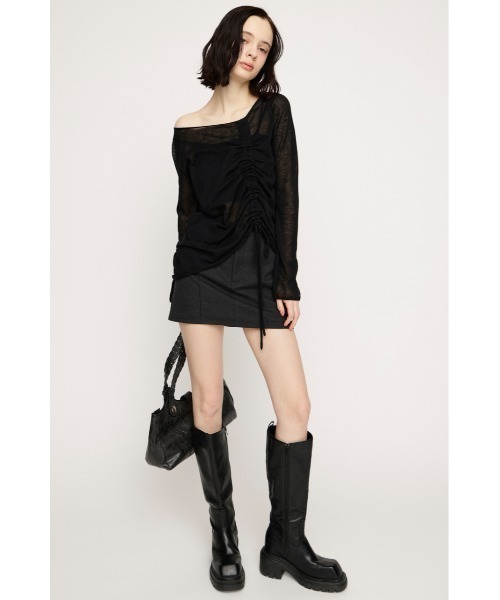 SLY（スライ）の「SHEER KNIT TOPS シアーニットトップス 春服（ニット/セーター・レディース・ブラウン/ブラック/アイボリー/ライトイエロー・FREE）」の22枚目の写真