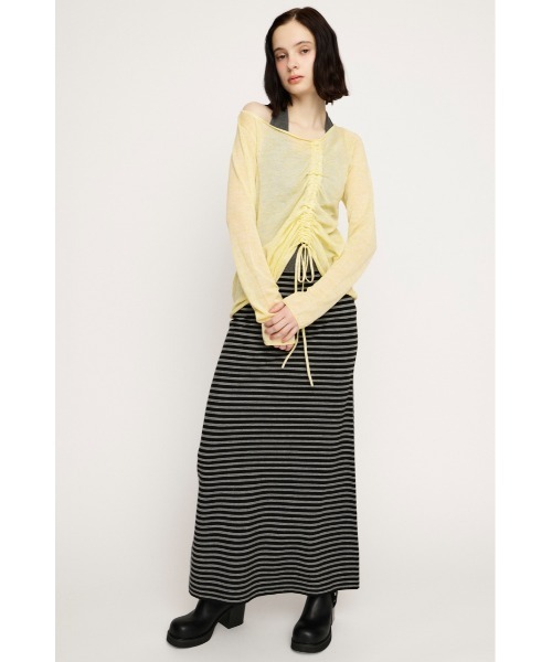 SLY（スライ）の「SHEER KNIT TOPS シアーニットトップス 春服（ニット/セーター・レディース・ブラウン/ブラック/アイボリー/ライトイエロー・FREE）」の12枚目の写真