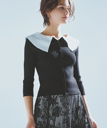 STRAWBERRY-FIELDS（ストロベリーフィールズ）の「エリシアストレッチ_抜け衿風リブニット（ニット/セーター）」