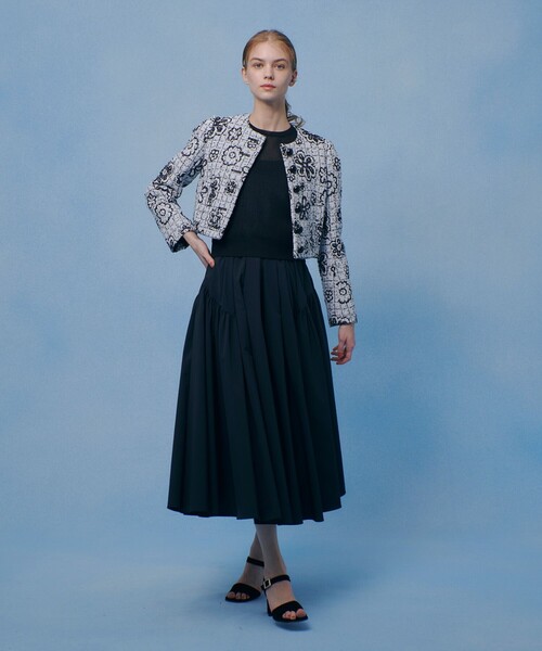 LOULOU WILLOUGHBY（ルルウィルビー）の「【LOULOU WILLOUGHBY】MALHIA ツイードクルージャケット（ノーカラージャケット・レディース・ブラック系その他・2/1）」の9枚目の写真