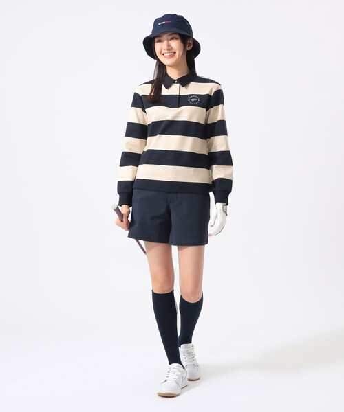 BEAMS GOLF(ビームスゴルフ)の「ORANGE LABEL / ボーダー ロングスリーブ シャツ(ポロシャツ・レディース・グリーン/オフホワイト・MEDIUM/LARGE)」の17枚目の写真