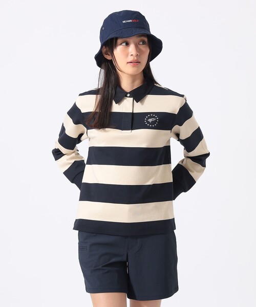 BEAMS GOLF(ビームスゴルフ)の「ORANGE LABEL / ボーダー ロングスリーブ シャツ(ポロシャツ・レディース・グリーン/オフホワイト・MEDIUM/LARGE)」の19枚目の写真
