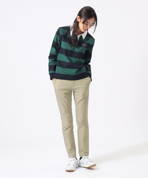 BEAMS GOLF(ビームスゴルフ)の「ORANGE LABEL / ボーダー ロングスリーブ シャツ(ポロシャツ・レディース・グリーン/オフホワイト・MEDIUM/LARGE)」の20枚目の写真