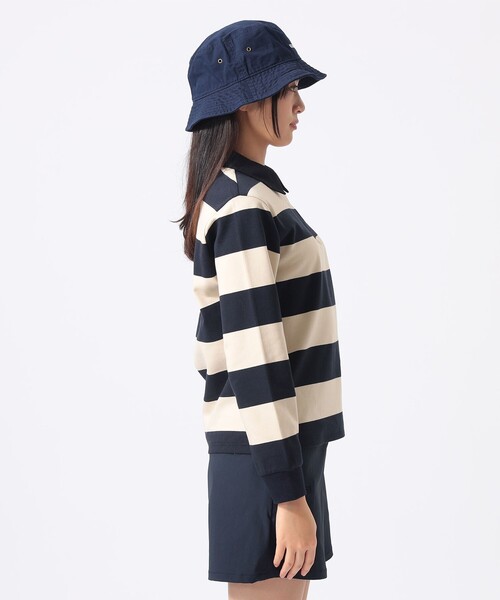 BEAMS GOLF(ビームスゴルフ)の「ORANGE LABEL / ボーダー ロングスリーブ シャツ(ポロシャツ・レディース・グリーン/オフホワイト・MEDIUM/LARGE)」の4枚目の写真