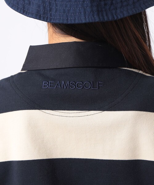 BEAMS GOLF(ビームスゴルフ)の「ORANGE LABEL / ボーダー ロングスリーブ シャツ(ポロシャツ・レディース・グリーン/オフホワイト・MEDIUM/LARGE)」の6枚目の写真