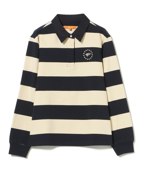 BEAMS GOLF(ビームスゴルフ)の「ORANGE LABEL / ボーダー ロングスリーブ シャツ(ポロシャツ・レディース・グリーン/オフホワイト・MEDIUM/LARGE)」の8枚目の写真
