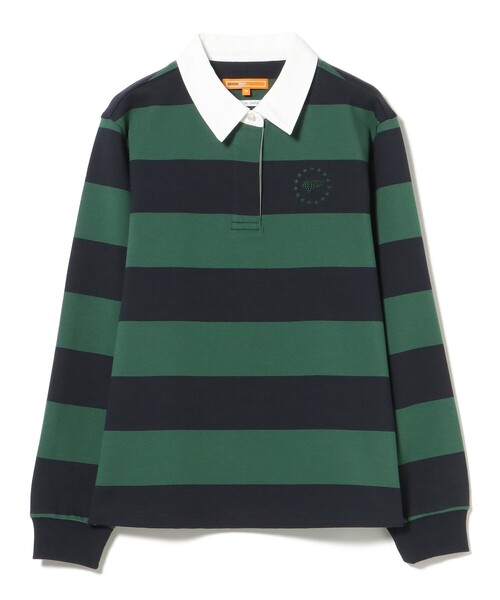 BEAMS GOLF(ビームスゴルフ)の「ORANGE LABEL / ボーダー ロングスリーブ シャツ(ポロシャツ・レディース・グリーン/オフホワイト・MEDIUM/LARGE)」の11枚目の写真