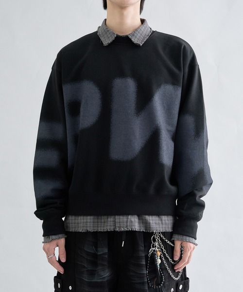EPNK(イーピーエヌケー)の「Spraygraphic sweatshirts / スプレーグラフィックスウェットシャツ(スウェット・メンズ・ブラック/杢グレー・LARGE/MEDIUM/SMALL)」の13枚目の写真