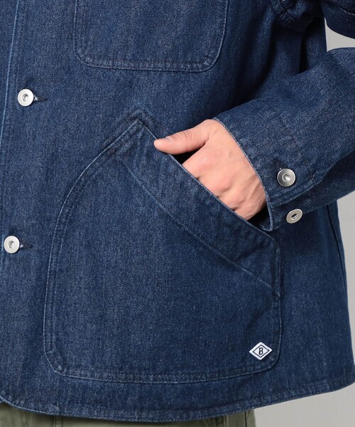 Grand PARK（グランドパーク）の「BROOKLYN OVERALLデニムカバーオール（デニムジャケット・メンズ・ネイビー/ブルー・L/M）」の9枚目の写真
