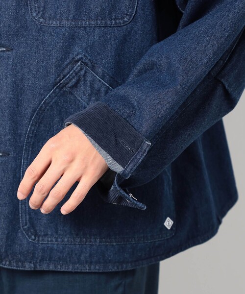 Grand PARK（グランドパーク）の「BROOKLYN OVERALLデニムカバーオール（デニムジャケット・メンズ・ネイビー/ブルー・L/M）」の16枚目の写真