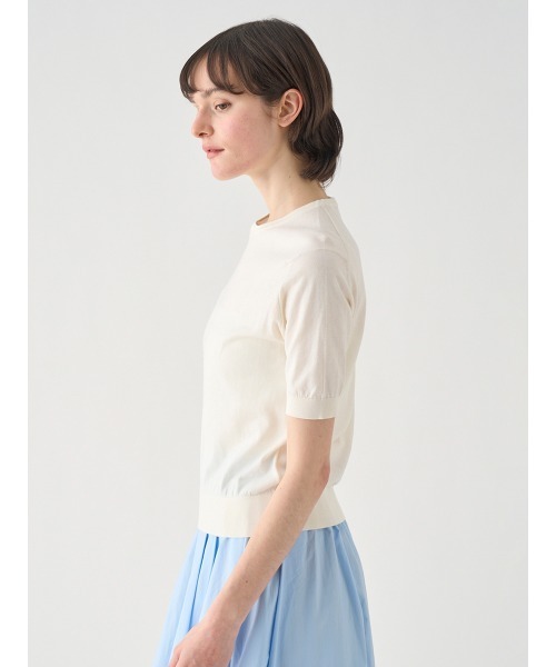 JOHN SMEDLEY(ジョンスメドレー)の「半袖コットンニットプルオーバー(ニット/セーター・レディース・ホワイト系1・S/M/L)」の4枚目の写真