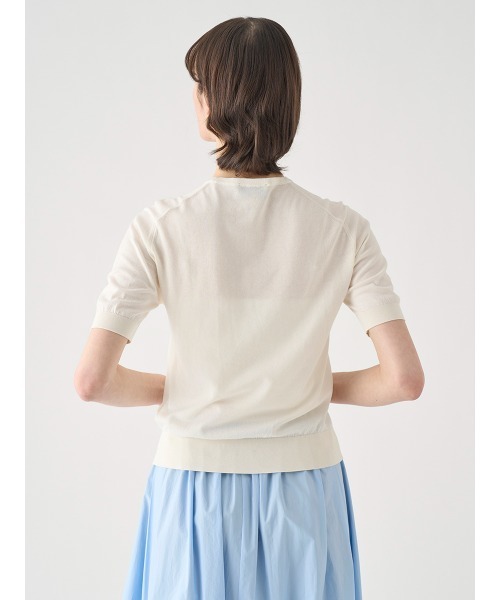 JOHN SMEDLEY(ジョンスメドレー)の「半袖コットンニットプルオーバー(ニット/セーター・レディース・ホワイト系1・S/M/L)」の6枚目の写真
