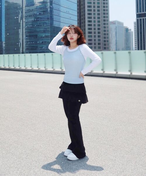 HAVISM（ヘビズム）の「レイヤードスウェットスカートパンツ（ブラック）（スウェットパンツ・レディース・その他・ONE SIZE）」の5枚目の写真