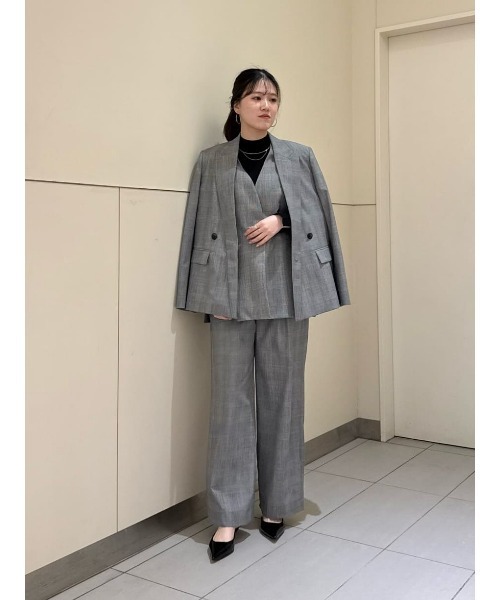 allureville(アルアバイル)の「ポプリンチェックスリットジレ(ベスト・レディース・ブラウン系その他/ブラック系その他・2)」の16枚目の写真