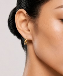 Knotted Line Hoop Pierce / 金属アレルギー対応