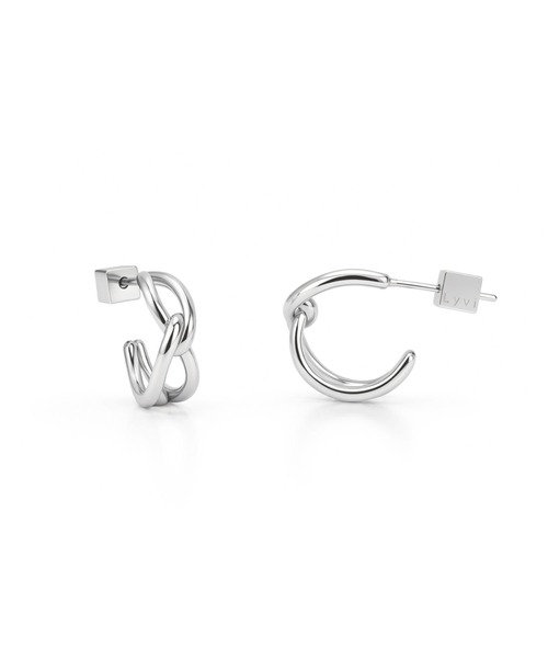 Lyvi(ライビィ)の「Knotted Line Hoop Pierce / 金属アレルギー対応(ピアス(両耳用)・レディース・シルバー/ゴールド・FREE)」の5枚目の写真