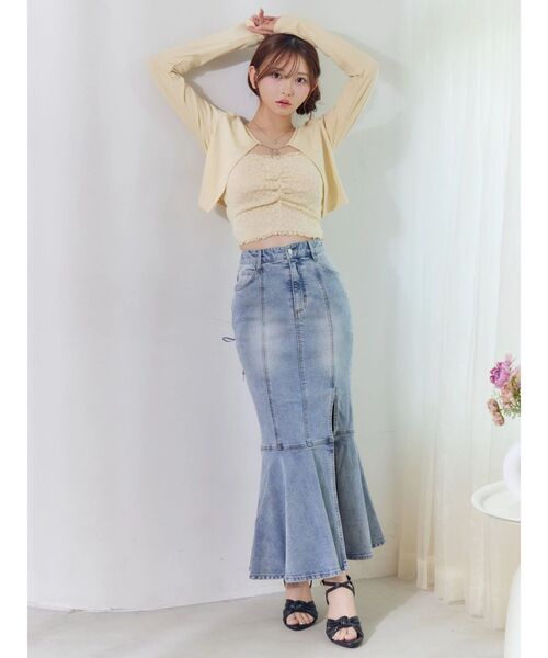 EATME（イートミー）の「レースアップデザインマーメイドデニムスカート（デニムスカート・レディース・ライトブルー/ブラック・SMALL/MEDIUM）」の10枚目の写真