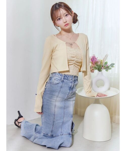 EATME（イートミー）の「レースアップデザインマーメイドデニムスカート（デニムスカート・レディース・ライトブルー/ブラック・SMALL/MEDIUM）」の4枚目の写真