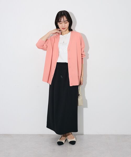 Green　Parks（グリーンパークス）の「ここちニットVネックカーディガン（カーディガン/ボレロ・レディース・ホワイト系その他2/ブルー/グレー/ピンク/ブラック・FREE）」の8枚目の写真