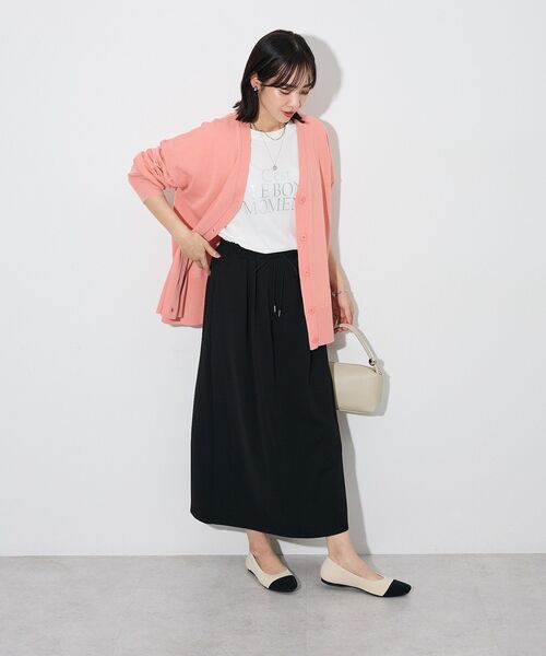 Green　Parks（グリーンパークス）の「ここちニットVネックカーディガン（カーディガン/ボレロ・レディース・ホワイト系その他2/ブルー/グレー/ピンク/ブラック・FREE）」の9枚目の写真