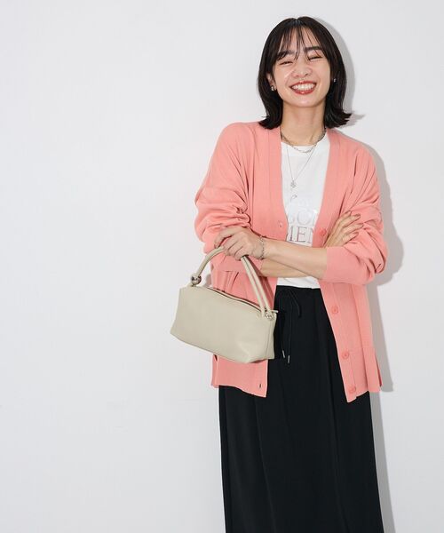 Green　Parks（グリーンパークス）の「ここちニットVネックカーディガン（カーディガン/ボレロ・レディース・ホワイト系その他2/ブルー/グレー/ピンク/ブラック・FREE）」の10枚目の写真