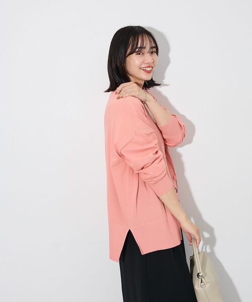 Green　Parks（グリーンパークス）の「ここちニットVネックカーディガン（カーディガン/ボレロ・レディース・ホワイト系その他2/ブルー/グレー/ピンク/ブラック・FREE）」の12枚目の写真